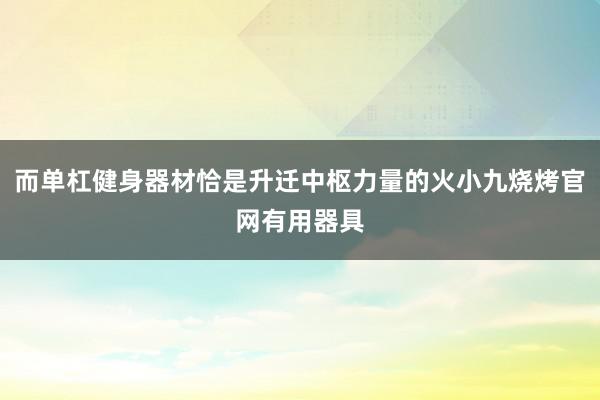 而单杠健身器材恰是升迁中枢力量的火小九烧烤官网有用器具